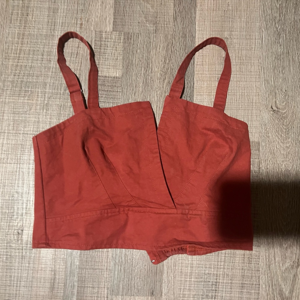 Crop top pink corset style top